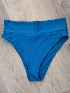 aerie High Cut Cheeky Bikini Bottoms in Rome Blue